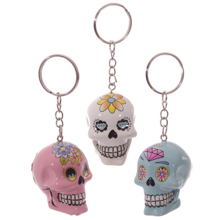 Day of the Dead Skull Keyring